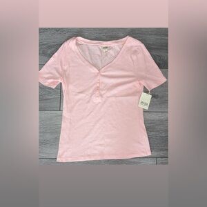 A New Approach Ana Short Sleeved Vneck Top Size Small English Rose Pink New Tags